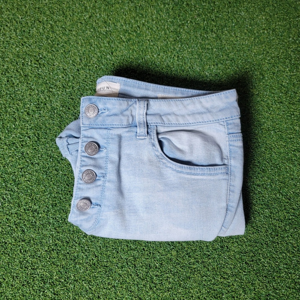 Pacsun Super Stretch Shortie Button Fly Light Wash‎ Denim Shorts Size 29